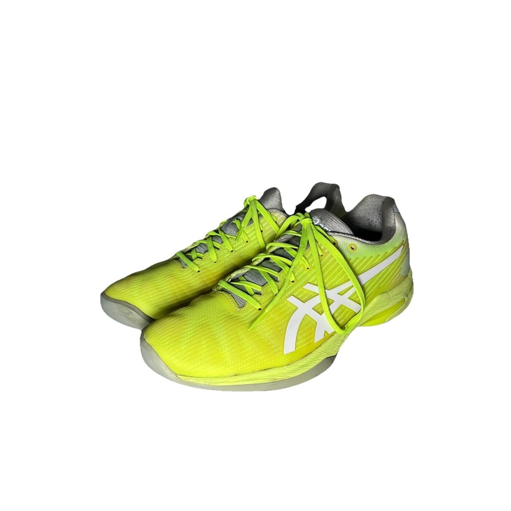 Asics Womens Size 8.5 Solution Speed FF Shoes Neon Green Tennis Non Marking‎